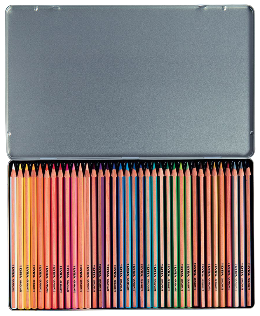 Lyra гексагональные цветные карандаши Graduate, 12 цветов металлический пенал