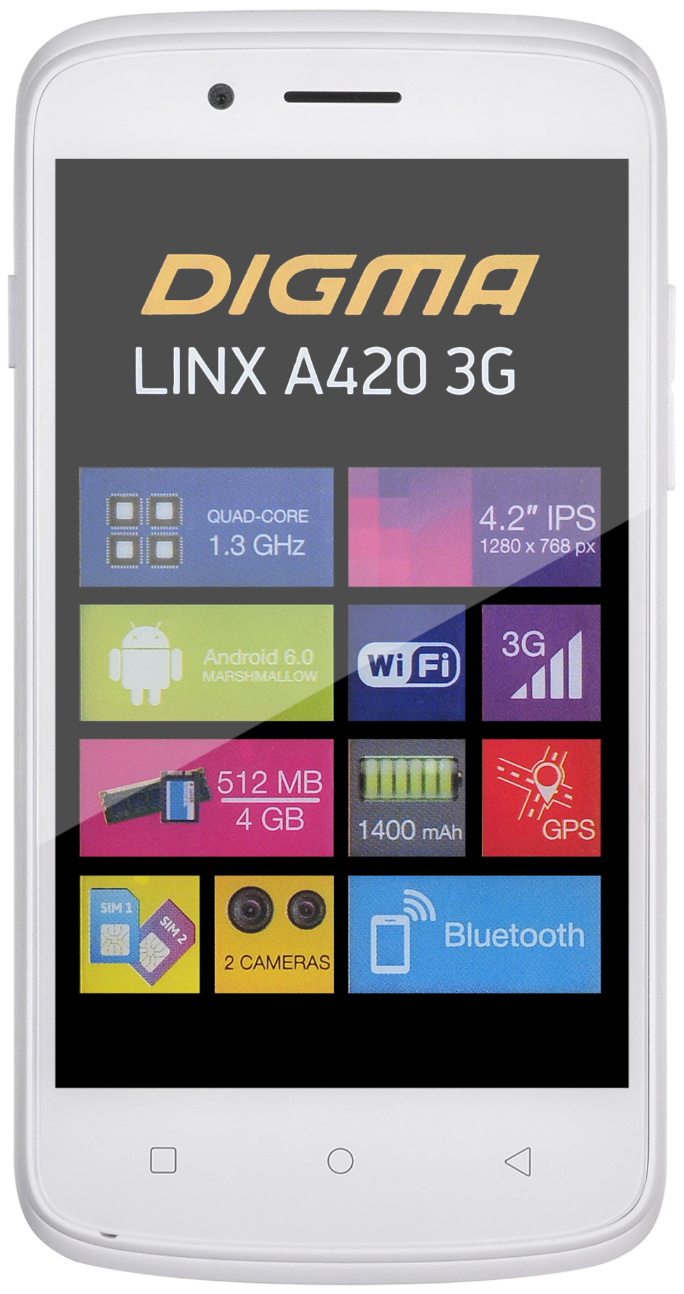 Смартфон DIGMA Linx A420 0.5/4GB White (LS4019PG) – купить в Москве, цены в  интернет-магазинах на Мегамаркет