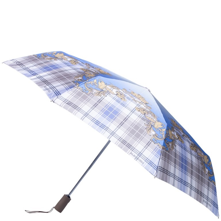 Зонт складной женский автоматический Eleganzza 01-00029161 голубой/разноцветный