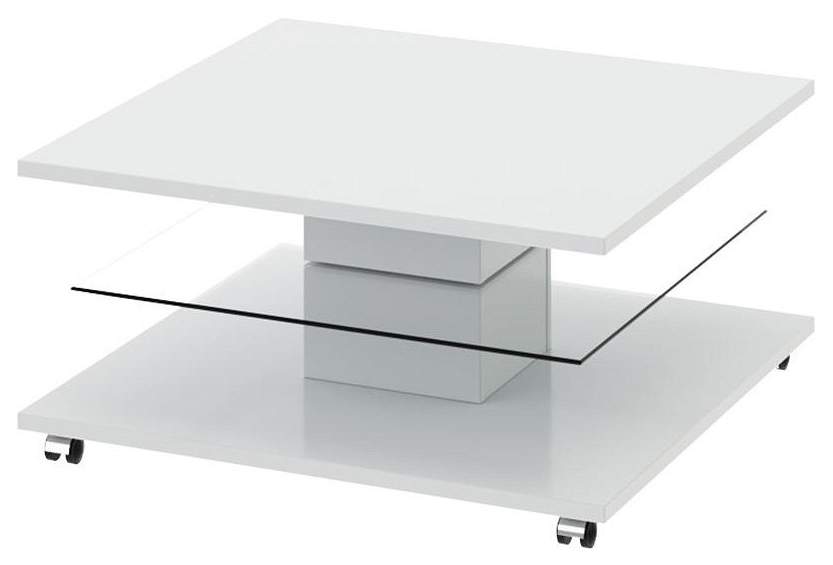 Журнальный столик ТриЯ Diamond тип 1 TRI_107024 80х80х40 см, белый/прозрачный