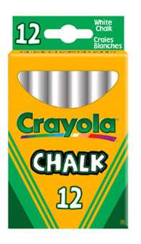 Мелки Crayola белые неосыпающиеся 12 шт.