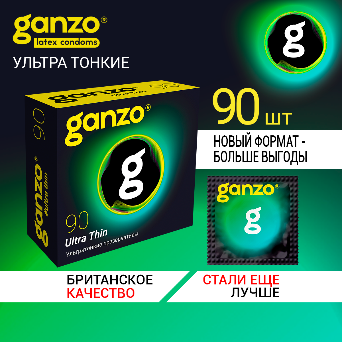 Презервативы Ganzo Ultra Thin Black Edition ультратонкие, 90 шт - купить в UK STORE, цена на Мегамаркет