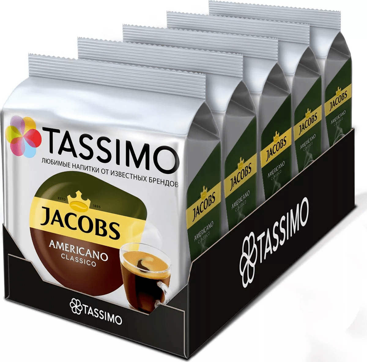 Купить кофе в капсулах Tassimo Jacobs Americano Classico, 80 порций, цены на Мегамаркет | Артикул: 600005601526