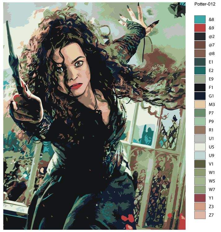 Купить картина по номерам «Гарри Поттер: Беллатриса Лестрейндж», 40x50 см, цены в Москве на Мегамаркет
