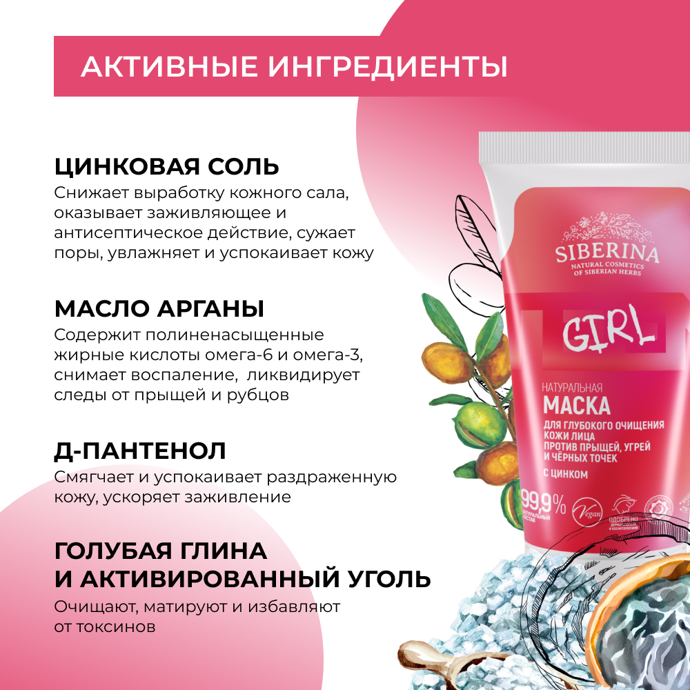 Маска для лица от прыщей и акне против воспалений Anti-Blemish Mask