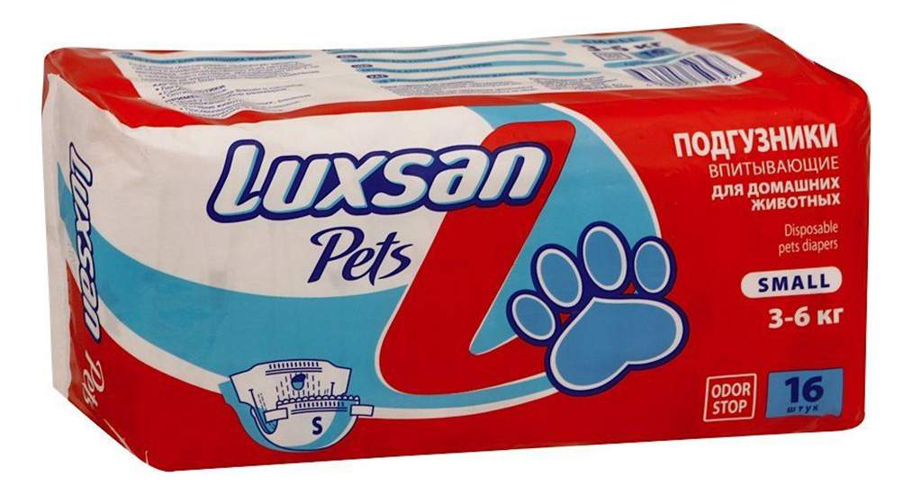 Подгузники для домашних животных LUXSAN размер S на вес 3-6кг