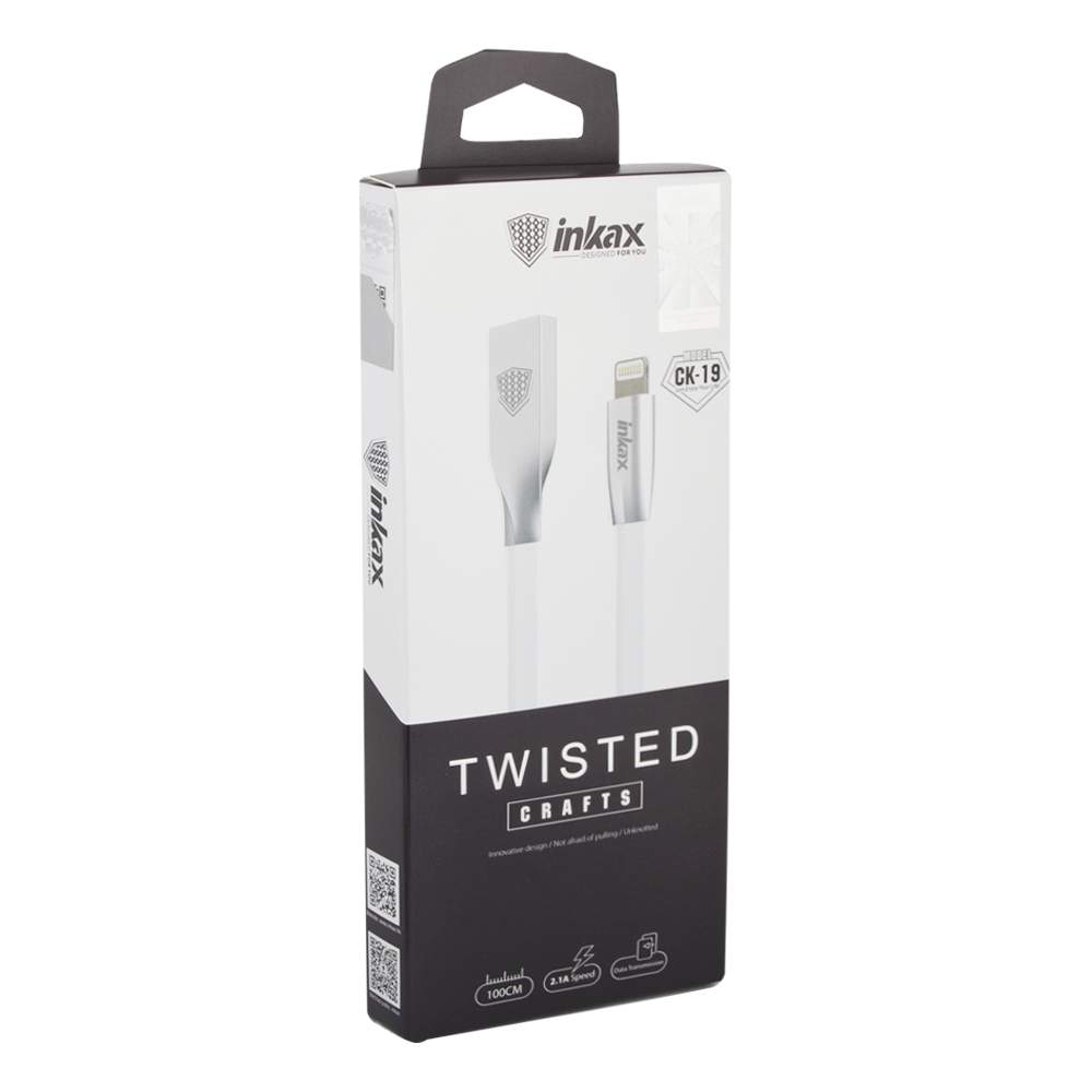 Кабель inkax CK-19 Twisted Crafts для Apple 8 pin White
