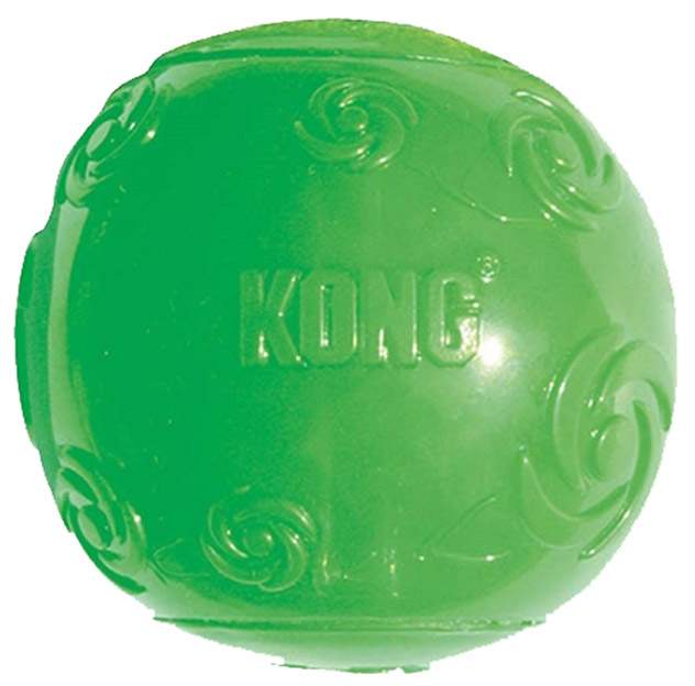 Жевательная игрушка для собак KONG Мячик очень большой с пищалкой, длина 9 см