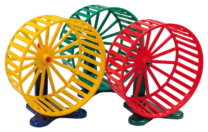 Беговое колесо для грызунов Дарэлл пластик, с подставкой, в ассортименте, 14 см