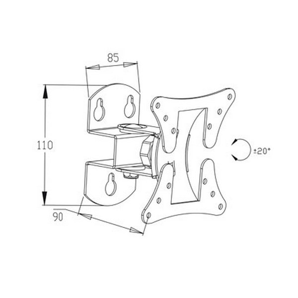 Поворотный кронштейн для телевизора на стену чертеж
