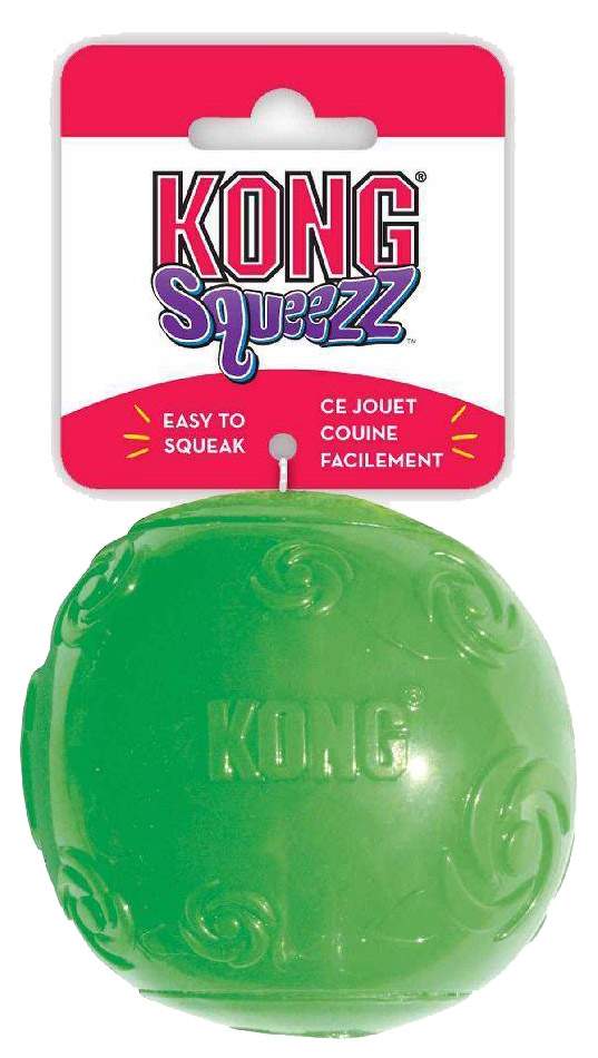 Жевательная игрушка для собак KONG Мячик очень большой с пищалкой, длина 9 см