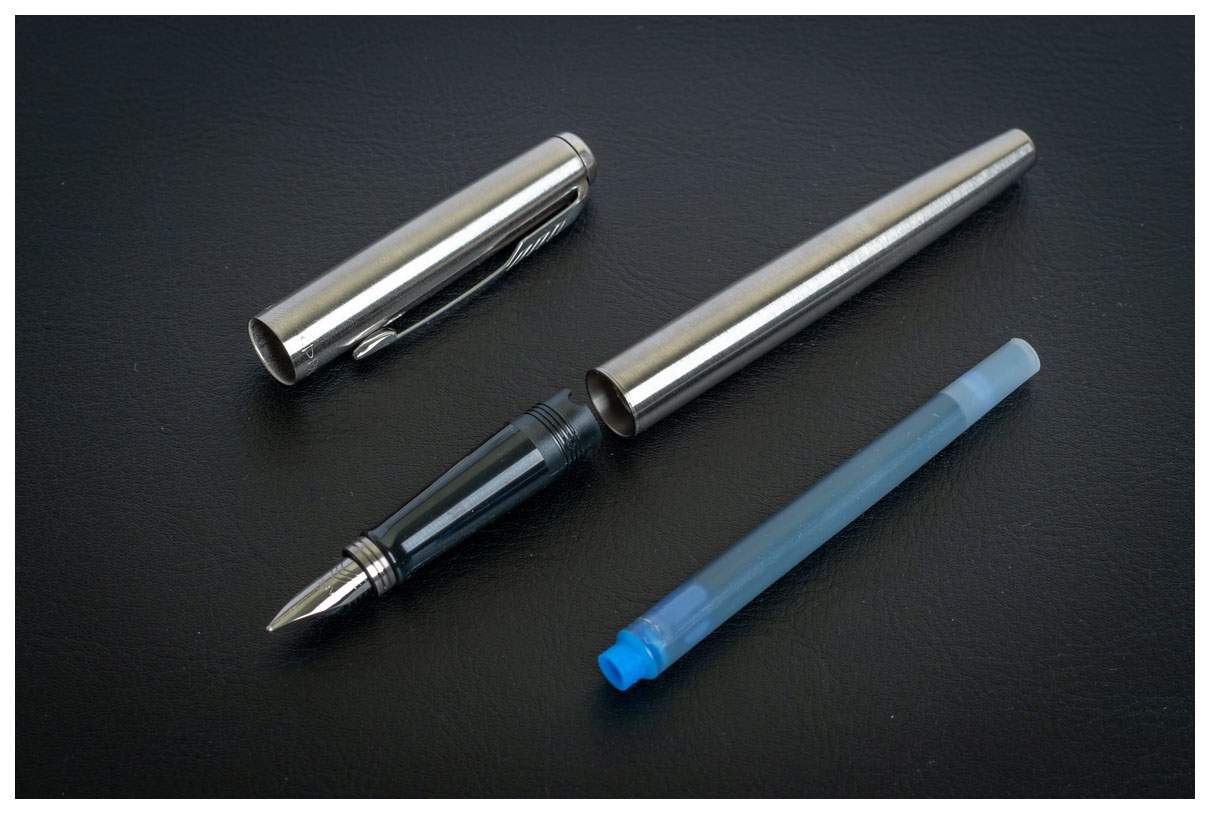 Ручка перьевая JOTTER Stainless Steel CT, корпус из нерж. стали, синие чернила М