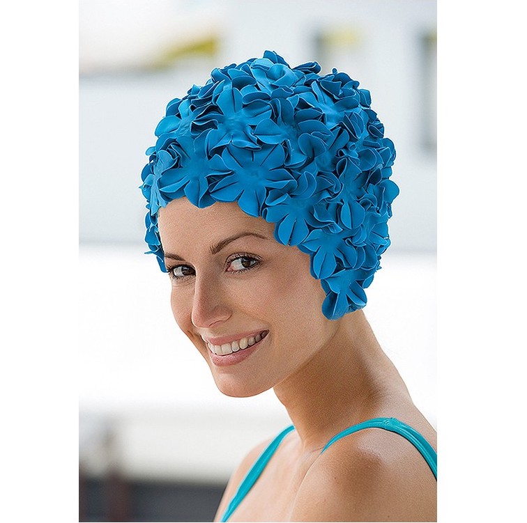 Фотография Шапочка для плавания Fashy Petal Cap Flowers 53 blue № 1.