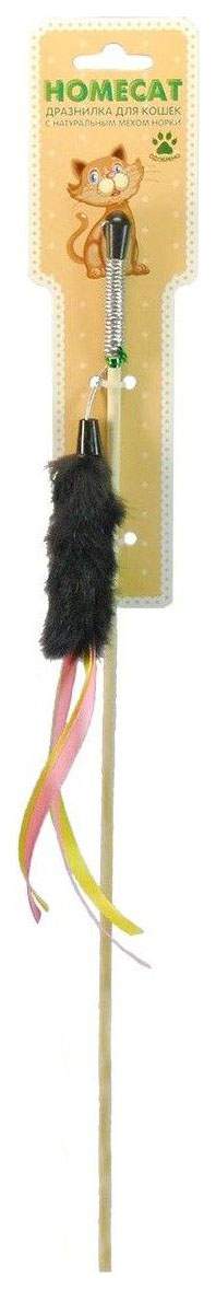 Игрушка для кошек Homecat Дразнилка Лапка из норки с лентами, 60 см