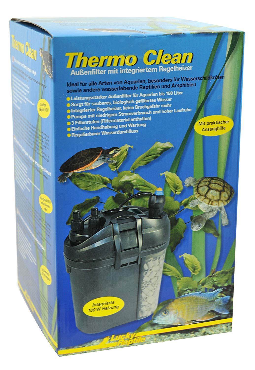 Фильтр для аквариума внешний Lucky Reptile Thermo Clean 150, 150 л/ч, 100 Вт