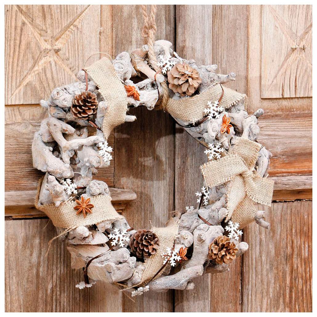 Новогодний венок из ротанга своими руками