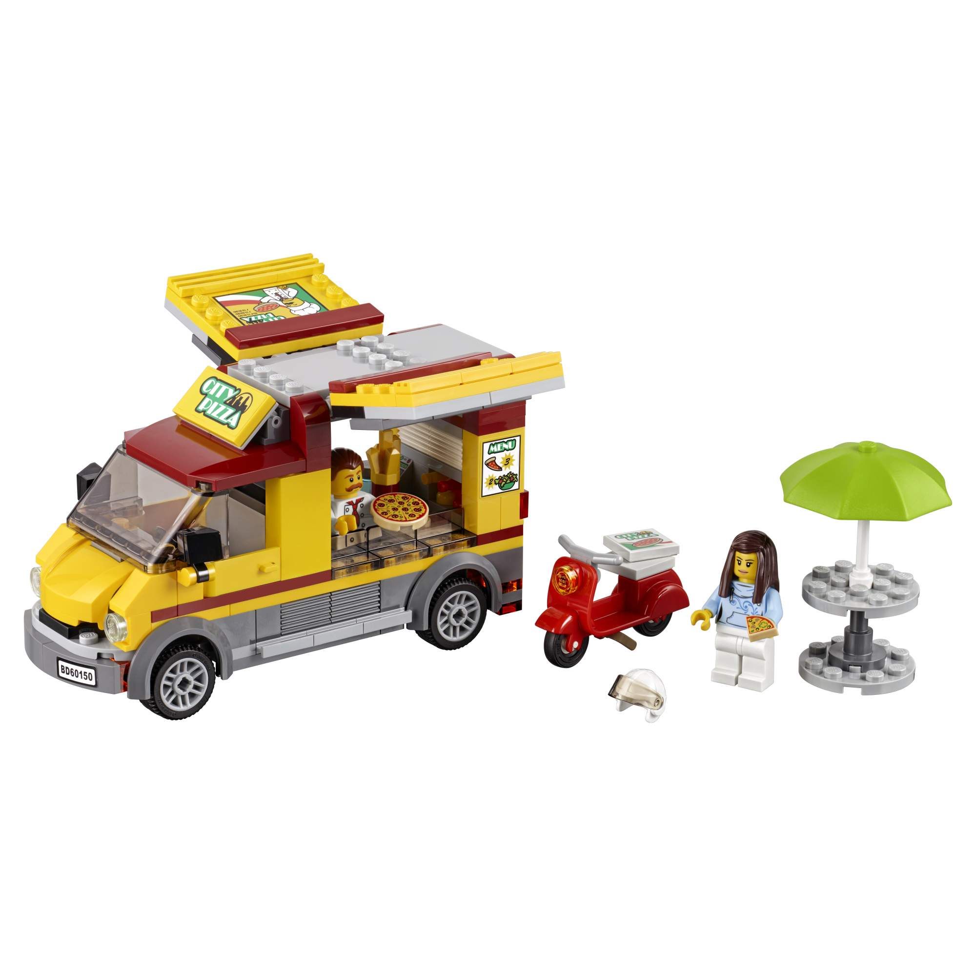 Миниатюра Конструктор LEGO City Great Vehicles Фургон-пиццерия (60150) №1