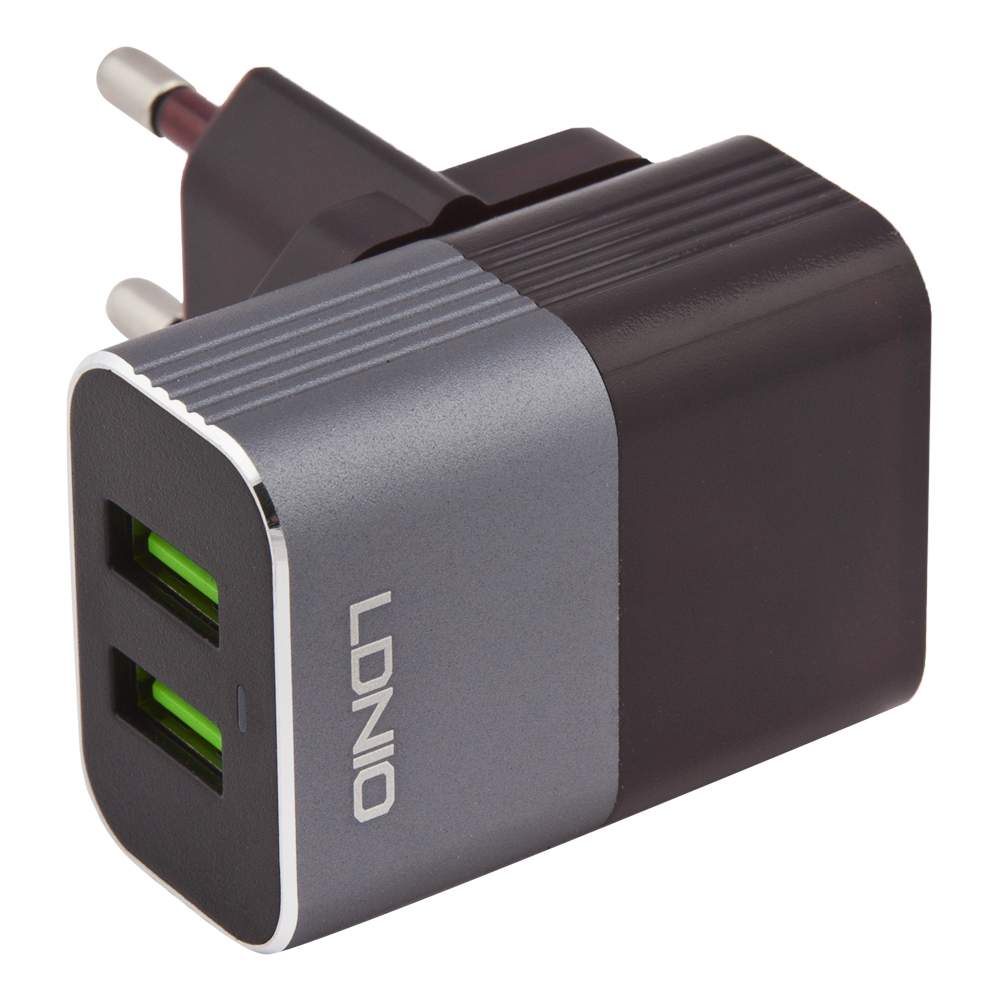 Сетевое зарядное устройство LDNIO A2206, 2 USB, 3 A, black
