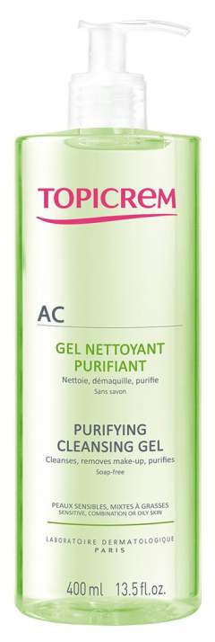 Купить гель для лица Topicrem AC Gel Nettoyant Purifiant очищающий, оздоравливающий 400 мл, цены на Мегамаркет | Артикул: 100024186277