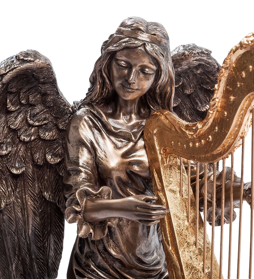 Ангел играющий на арфе статуэтка