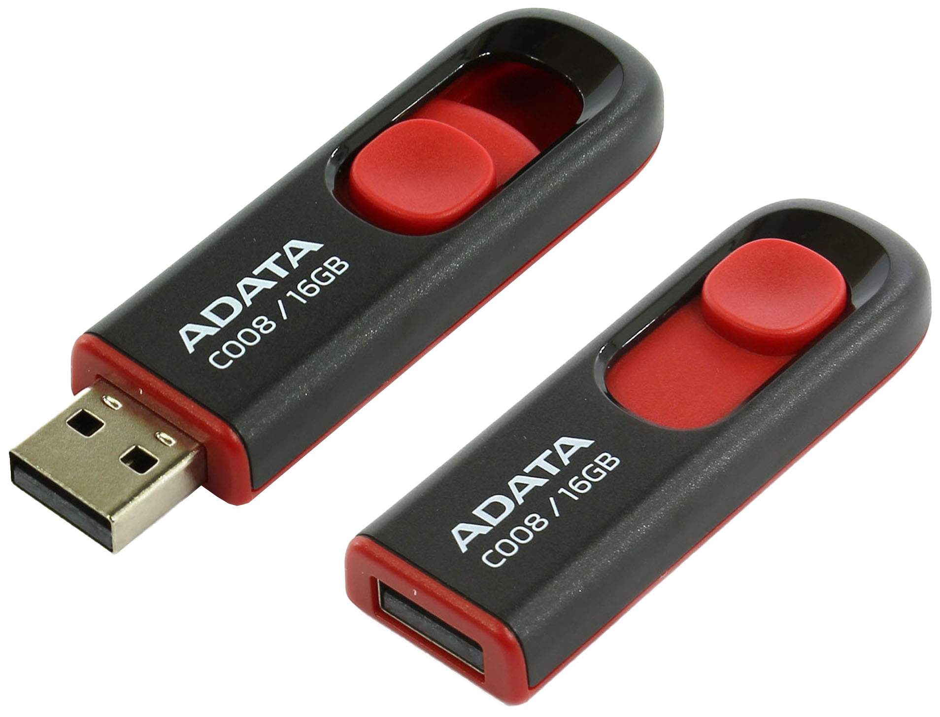 Флешка ADATA Classic C008 16ГБ Red/Black (AC008-16G-RKD), купить в Москве, цены в интернет-магазинах на Мегамаркет