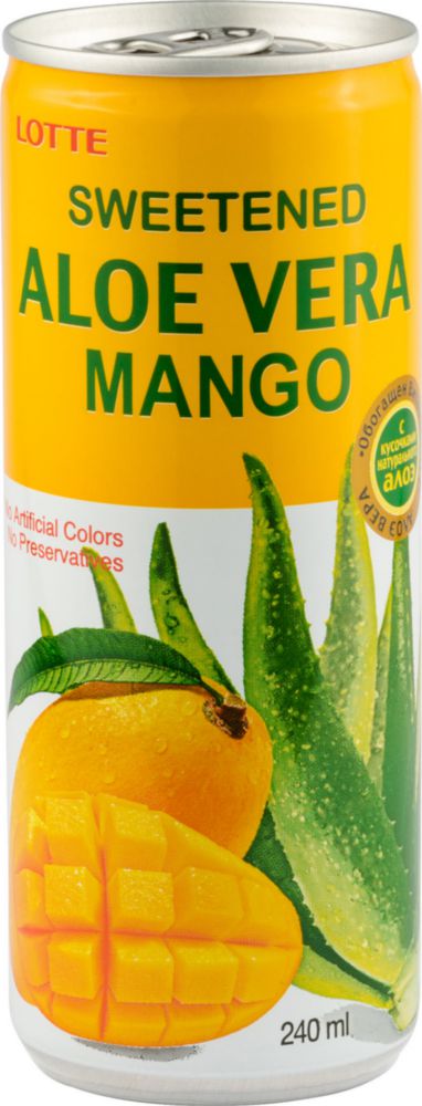 Напиток безалкогольный Lotte алоэ вера и манго негазированный 240 мл