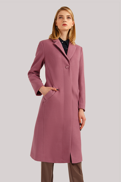 Пальто женское Finn Flare B19-11086 фиолетовое M