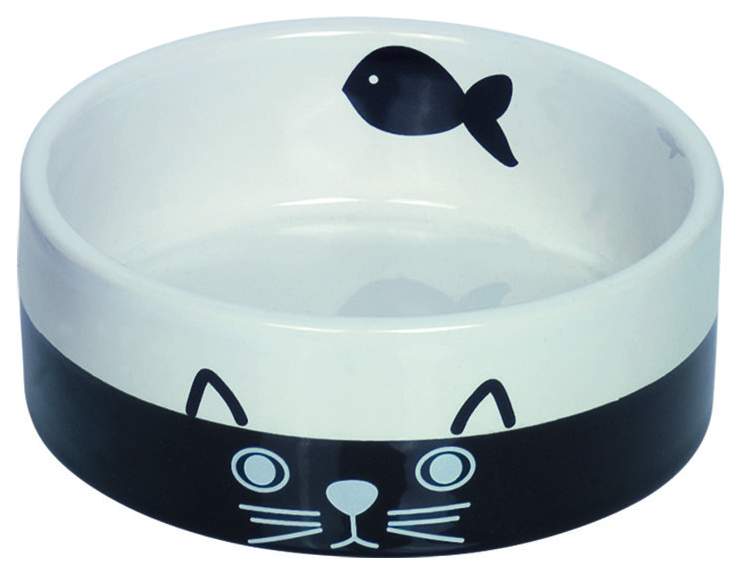 Одинарная миска для кошек Nobby, керамика, черный, 0.12 л