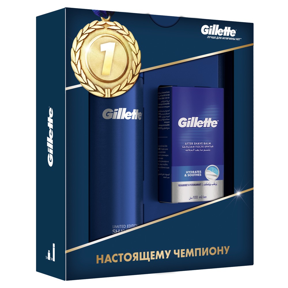 Миниатюра Набор Gillette Ultra Sensitive Гель для бритья+ Средство после бритья 50мл №4