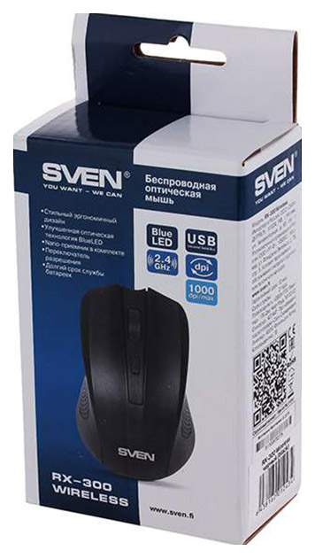 Sven rx 300 wireless. Мышь беспроводная Sven RX-300, черный.