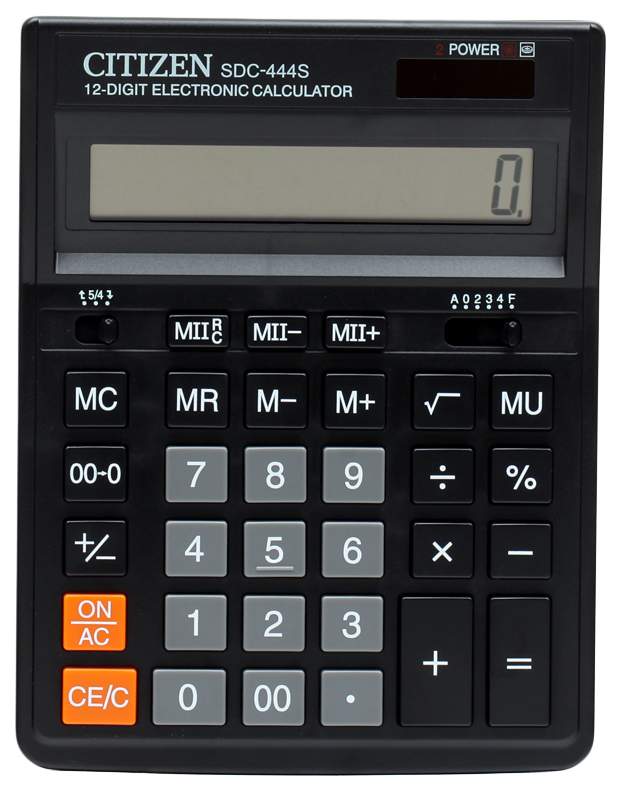 Купить калькулятор CiTiZEN SDC-444S Черный, цены на Мегамаркет | Артикул: 100000579579