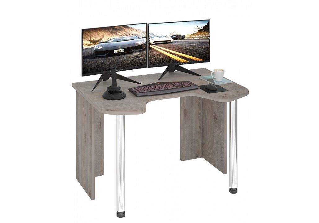 Компьютерный стол Мэрдэс Домино Лайт СКЛ-Игр120 MER_SKL-Igr120_N, нельсон/серый
