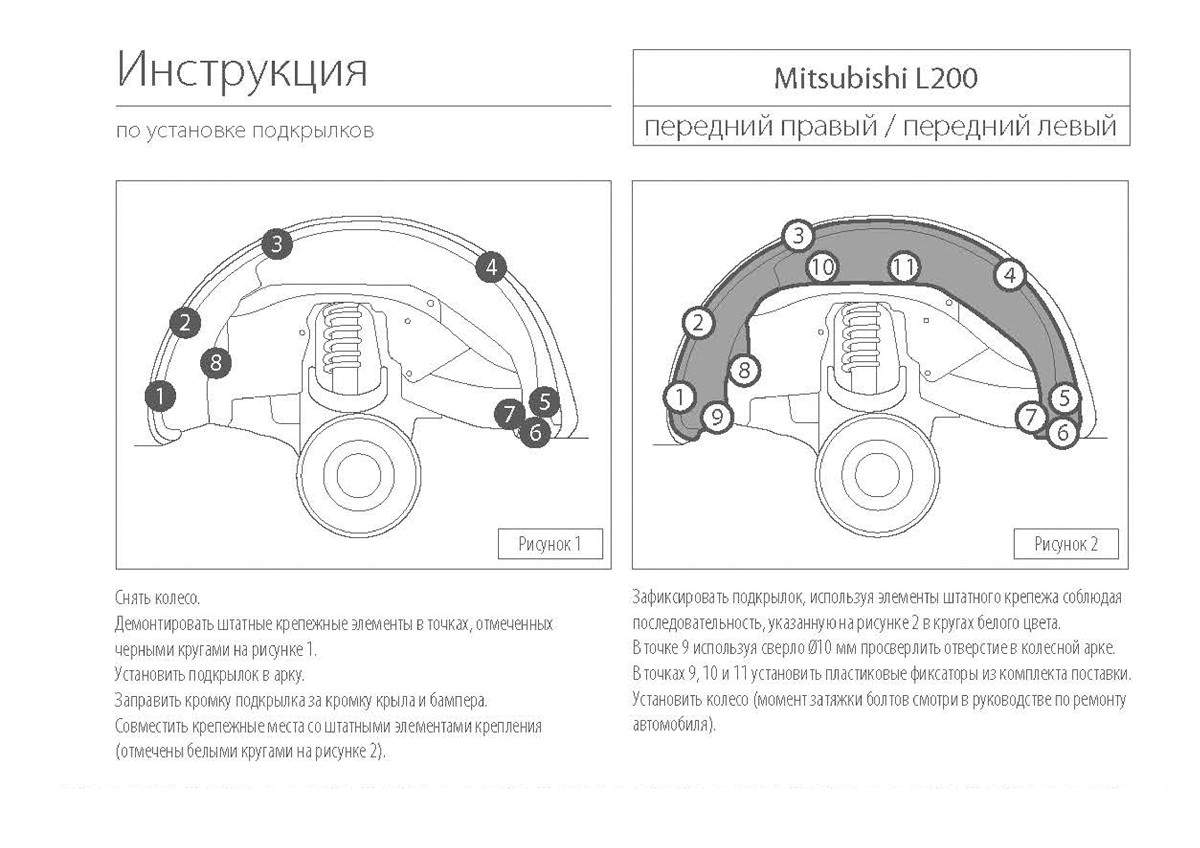 Подкрылки Задние На Митсубиси Л200 Купить