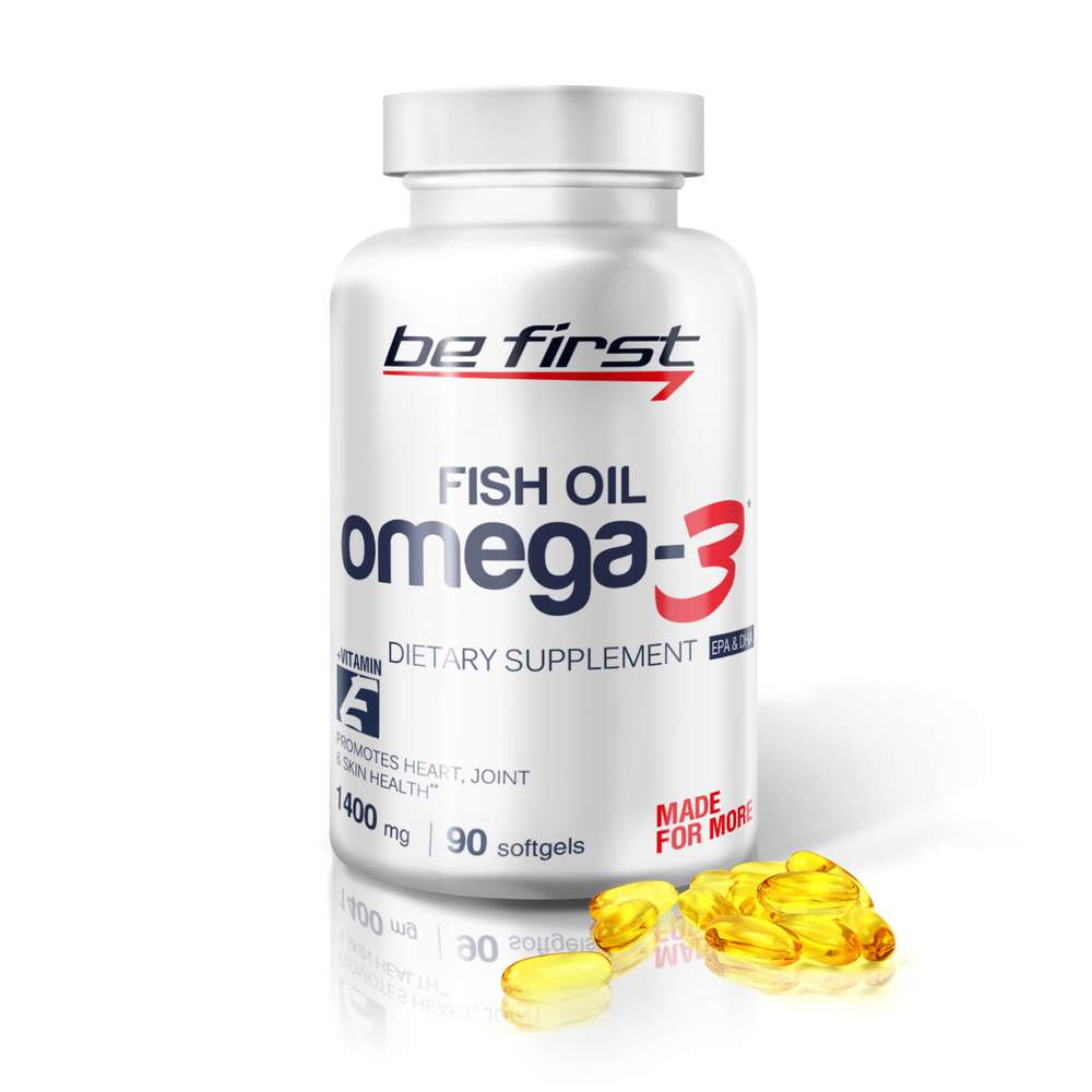 Omega-3 Be First Fish Oil + витамин E 90 гелевых капсул