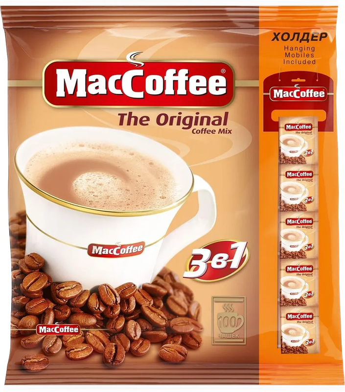 Кофейный напиток MacCoffee the Original 3в1, 100 пакетиков по 20г - купить в Мегамаркет Москва Пушкино, цена на Мегамаркет