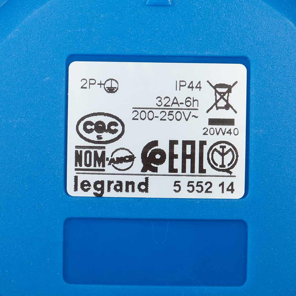 Розетка кабельная Legrand P17 TEMPRA PRO 90106 прямая переносная 2Р+Е 1 ...