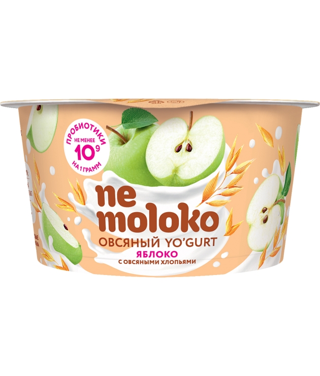 Напиток овсяный Nemoloko Яблоко с овсяными хлопьями с пробиотиками витаминами  5% 130 г