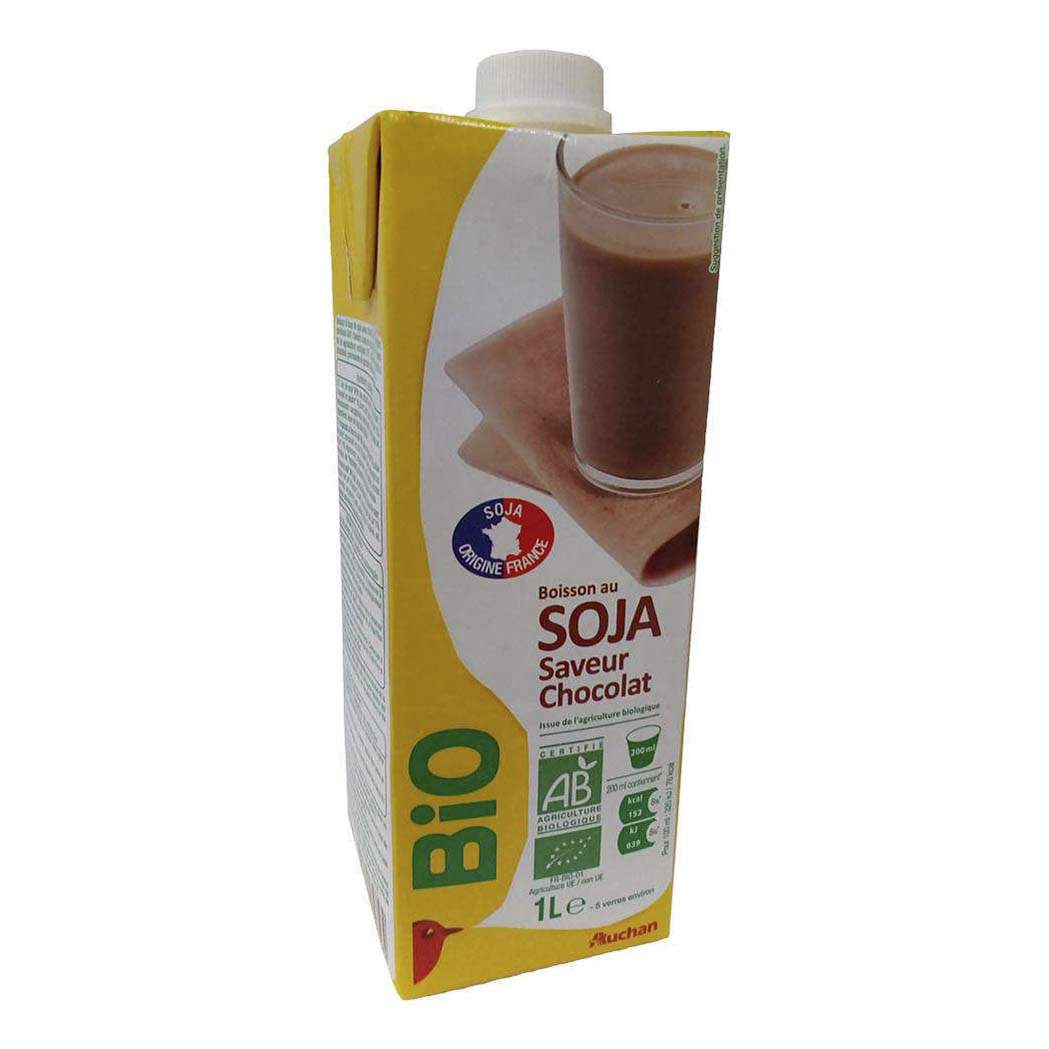 Напиток соевый Auchan Boisson au Soja Bio со вкусом шоколада 1 л
