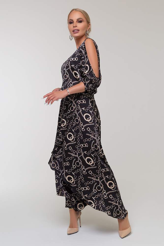 Платье женское Петербургский Швейный Дом 1396-3 черное 44 RU