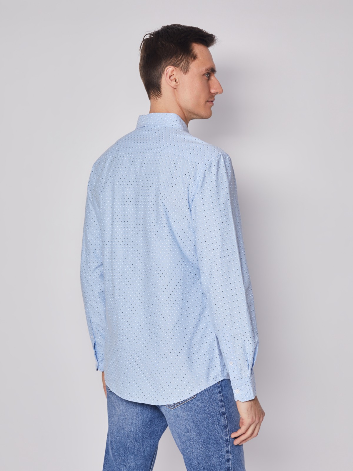 Рубашка мужская Zolla 01212214R043 голубая 3XL