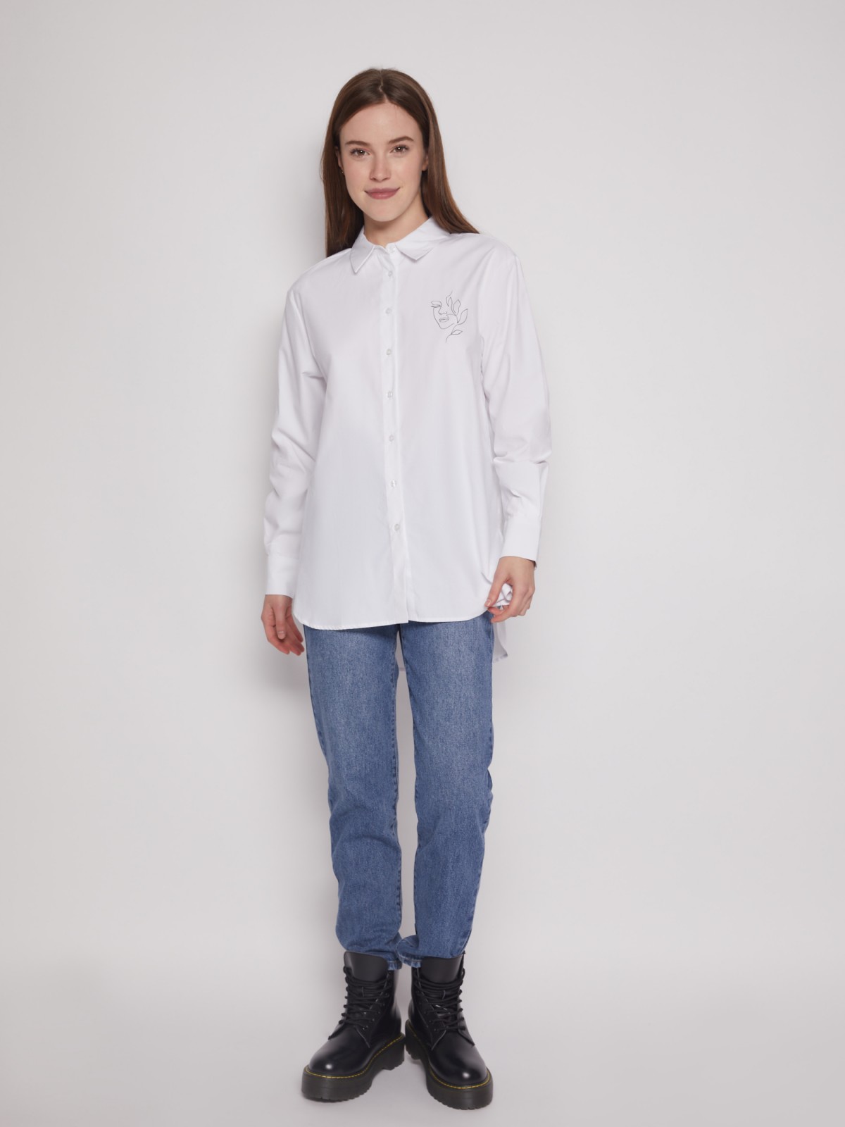 Рубашка женская Zolla 02211117Y033 белая XS