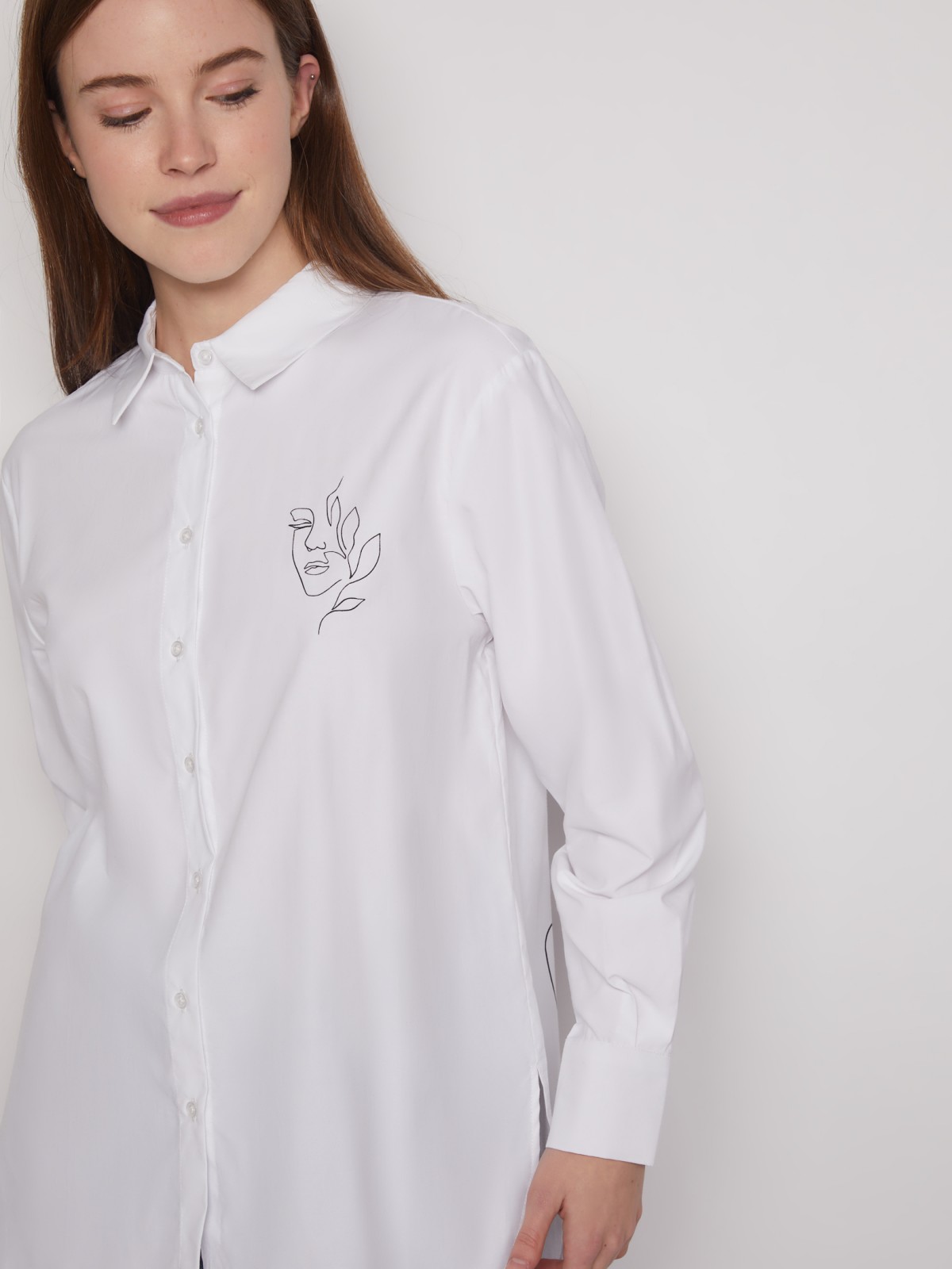 Рубашка женская Zolla 02211117Y033 белая S