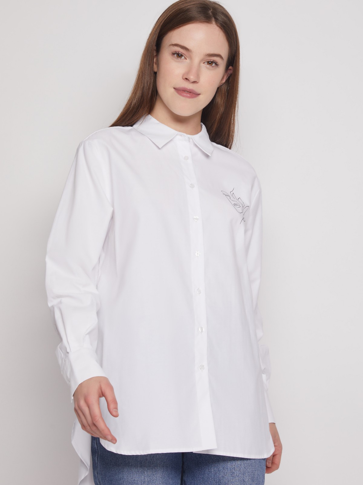 Рубашка женская Zolla 02211117Y033 белая L