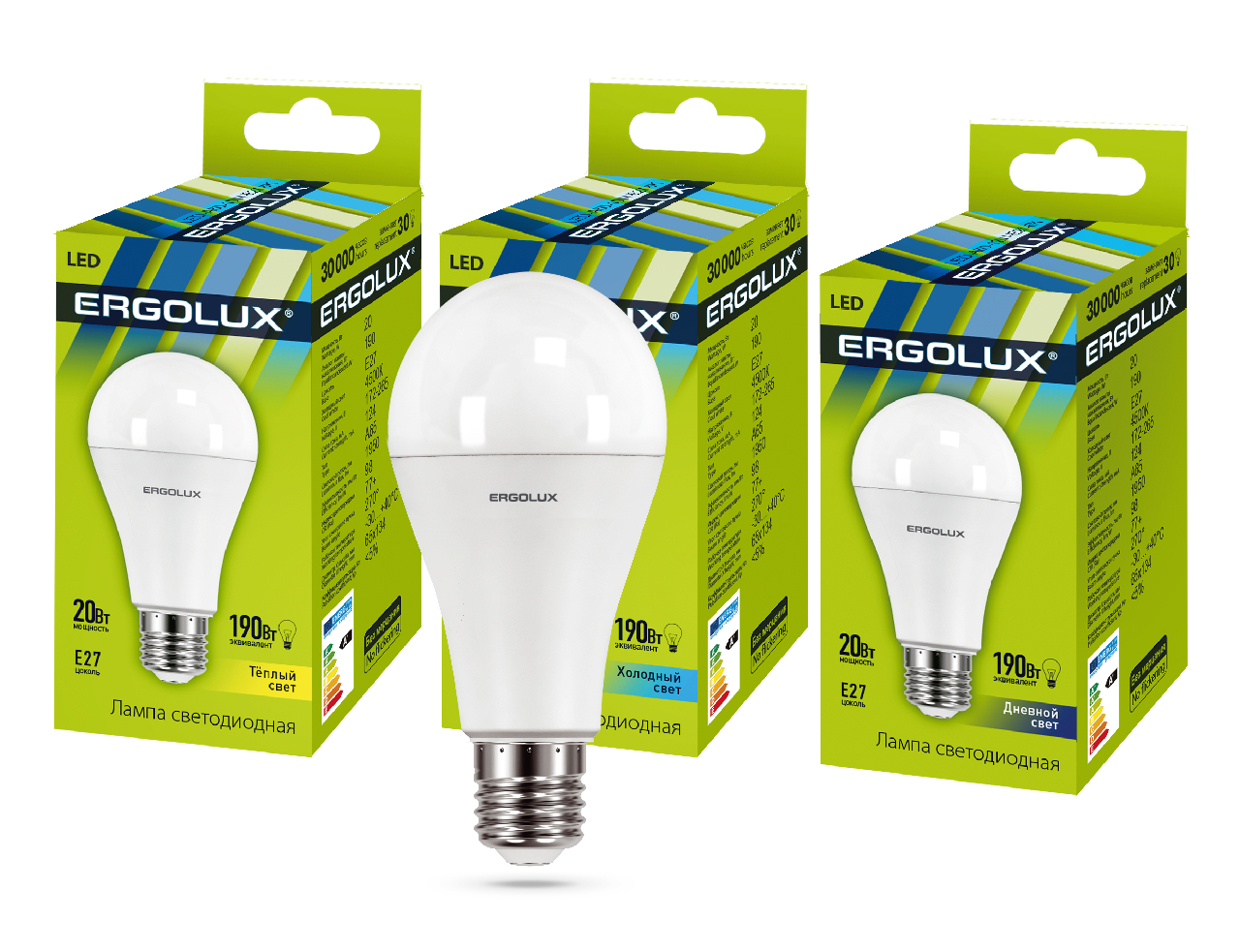 Лампа светодиодная Ergolux LED-A65-20W-E27-6K купить в интернет-магазине, цены на Мегамаркет