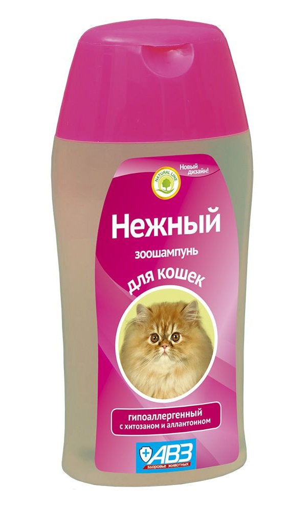 Шампунь для кошек АВЗ Нежный гипоаллергенный, хитозан, 180 мл