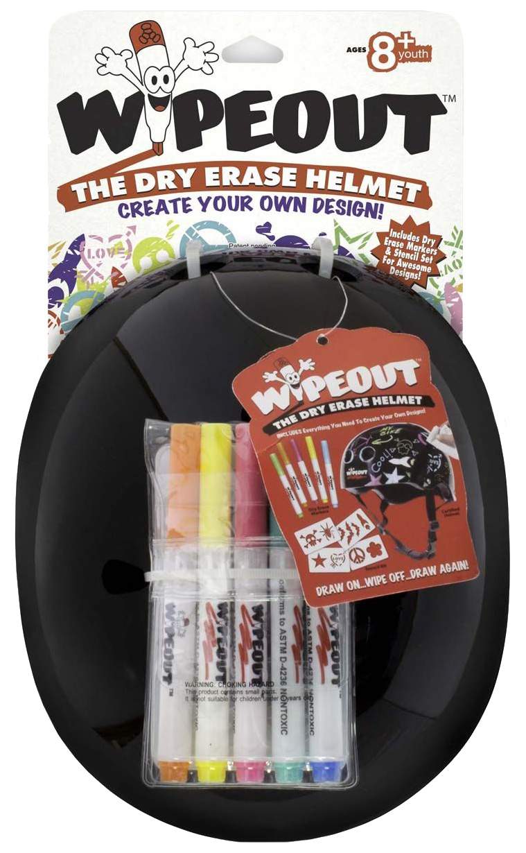 Шлем защитный с фломастерами Wipeout Black (L 8+)