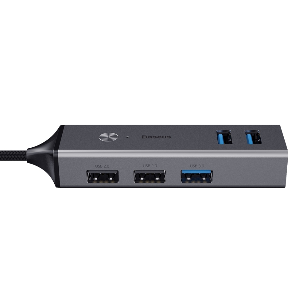 Адаптер Baseus Cube USB to USB3.0*3+USB2.0*2 HUB Adapter Dark Gray