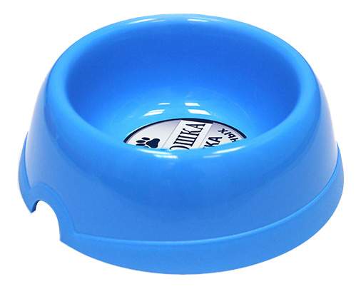 Одинарная миска для собак Хорошка, пластик, голубой, 0,2 л
