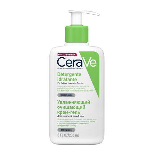 Очищающий крем-гель CeraVe Detergente Inratante для нормальной и сухой кожи 236 мл