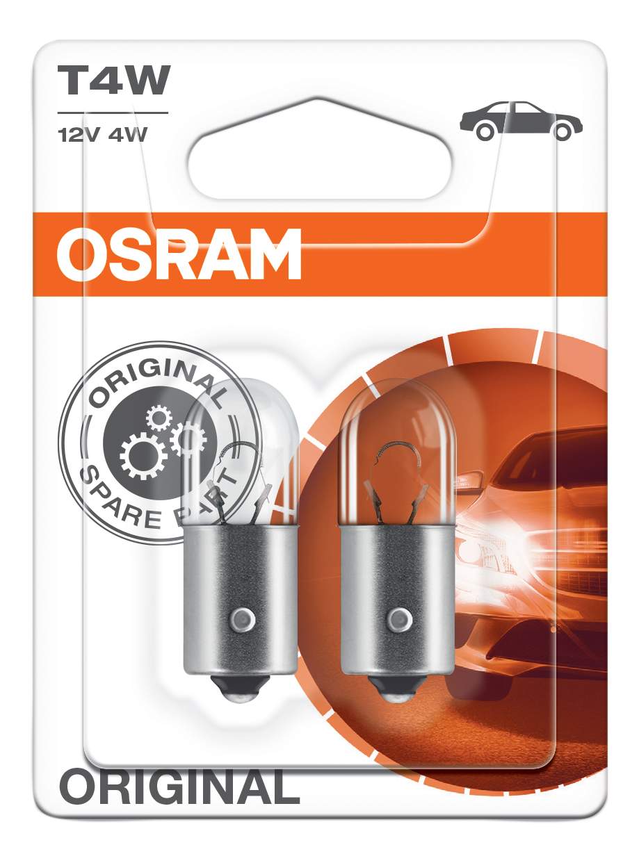 Лампа накаливания автомобильная OSRAM Original Line T4W 12В 4Вт (3893-02B)
